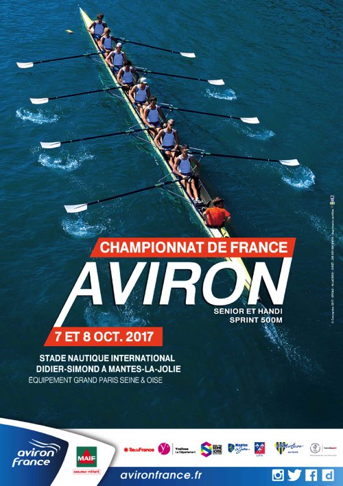 Affiche Championnat France Aviron Sprint 500m Mantes-la-Jolie 2017
