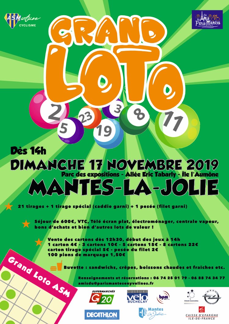 Grand Loto Paris Mantes Cycliste novembre 2019