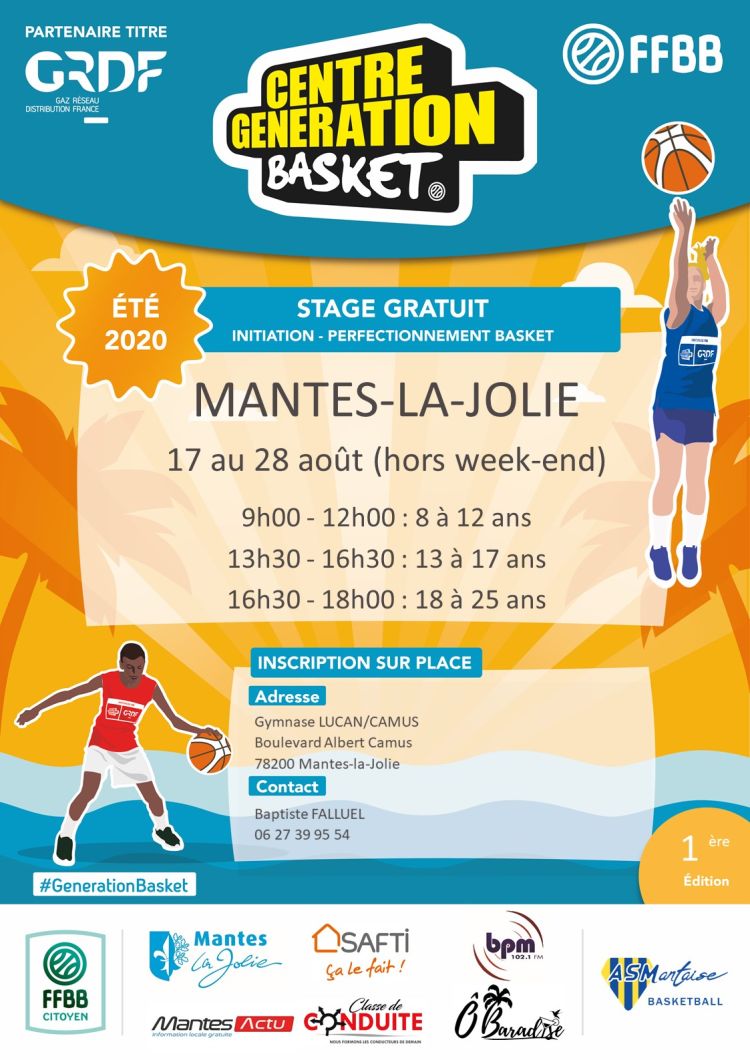 Centre Génération Basket AS Mantaise août 2020