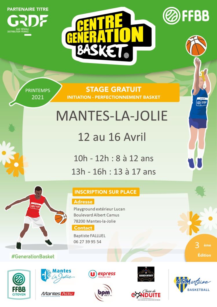 Centre Génération Basket avril 2021 AS Mantaise