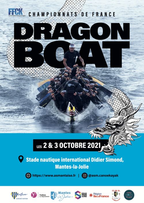 Affiche Championnat de France de Dragon Boat Mantes la Jolie octobre 2021