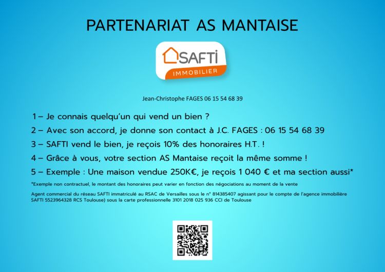 SAFTI immobilier AS Mantaise partenariat Jean Christophe FAGES