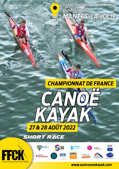 Championnat de France canoë kayak short race Mantes-la-Jolie AS Mantaise aout 2022