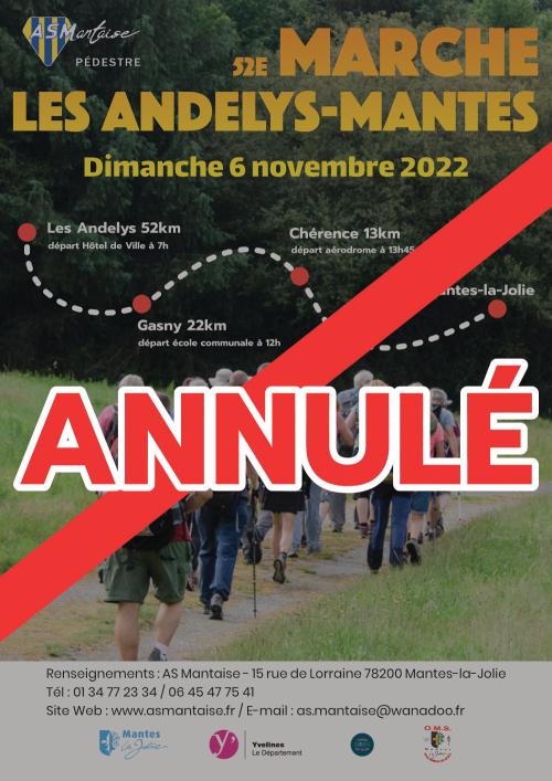 Annulation marche les andelys mantes 2022 as mantaise pédestre