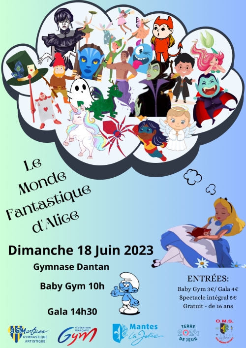 Gala 2023 AS Mantaise Gymnastique artistique Le Monde fantastique d'Alice