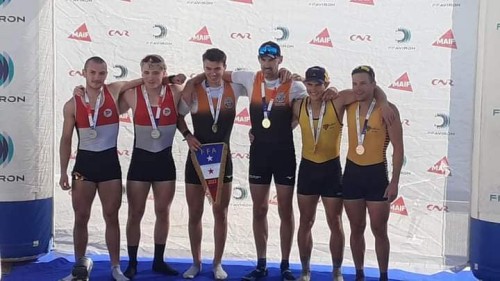Aviron AS Mantaise podium Ivan BOVÉ et de Corentin ROY septembre 2023