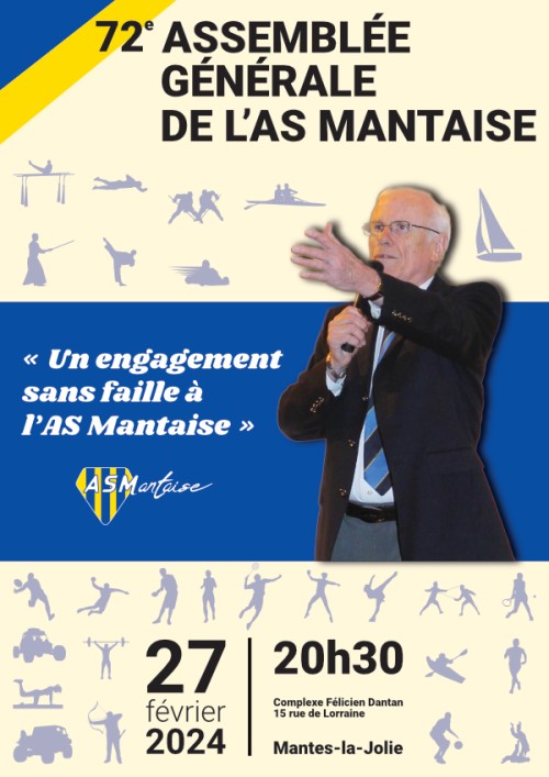 72e Assemblée Générale de l'AS Mantaise mardi 27 février 2024 en hommage à Francis DUMONT