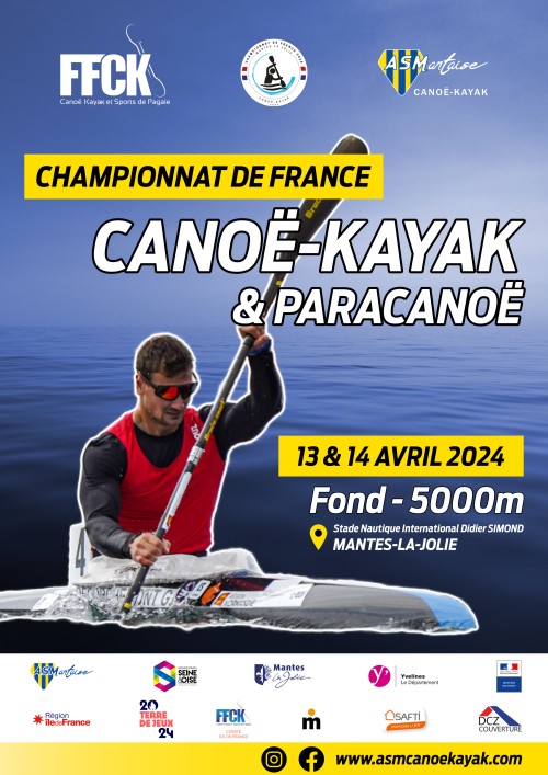 Affiche Championnat de France de fond canoë-kayak Mantes-la-Jolie 2024