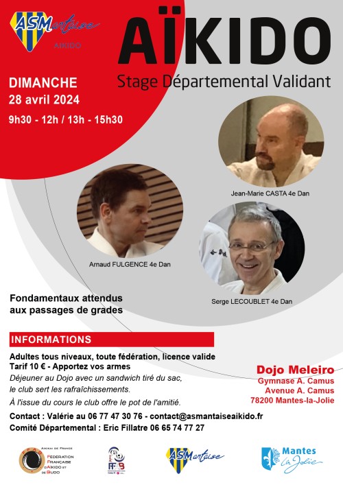 Stage Aïkido : Validez votre grade et boostez votre pratique ! Maitrisez les techniques, perfectionnez vos katas et obtenez votre grade officiel. 28 avril - Places limitées - Inscription obligatoire