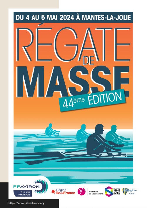 Affiche de la 44e Régate de masse d'aviron à Mantes-la-Jolie