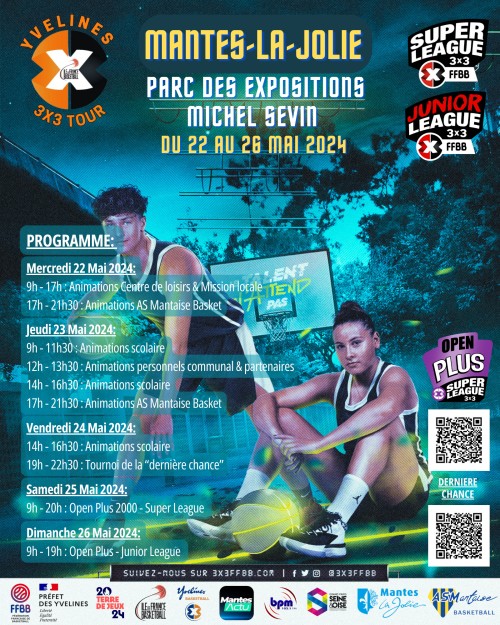 Yvelines Basket 3X3 Tour à MAntes-la-Jolie