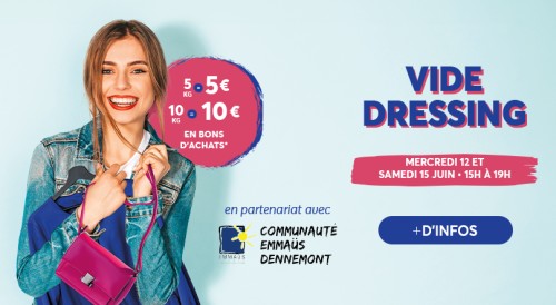 Vide dressing solidaire Aushopping Mantes Buchelay juin 2024