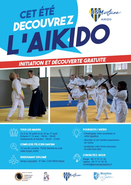 Stage aïkido Mantes-la-Jolie 78 été 2024