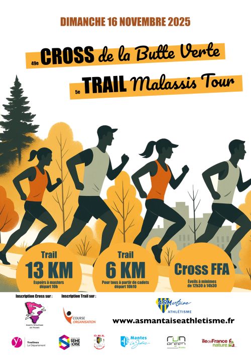 Affiche Trail Malassis Tour et Cross Butte Verte 2025