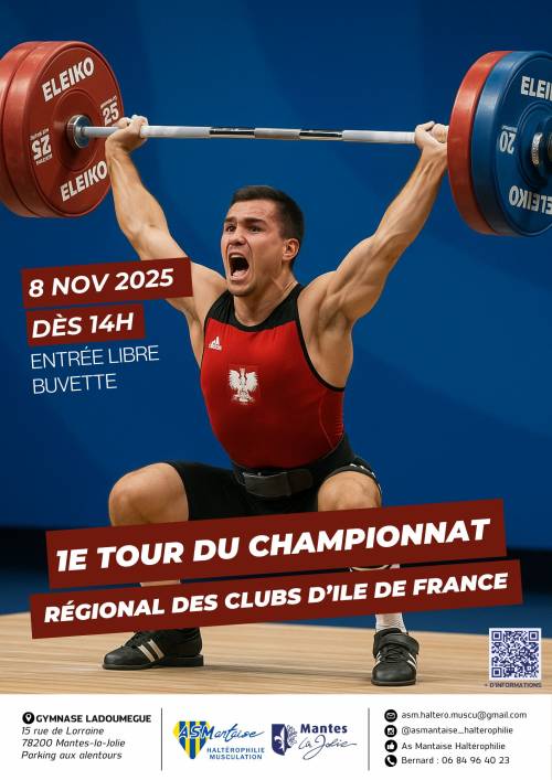 premier tour régional haltérophilie 8 novembre 2025 Mantes-la-Jolie