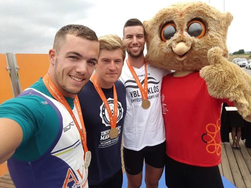 Nicolas BOURSIER Jeux Européens Universitaires 2018 podium selfie